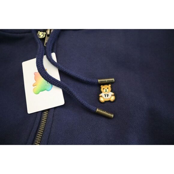 Teddy Fresh TF23FL78-TF1674 Unisex Sz M Navy Blue Classic Full Zip Fleece Hoodie - Picture 5 of 7